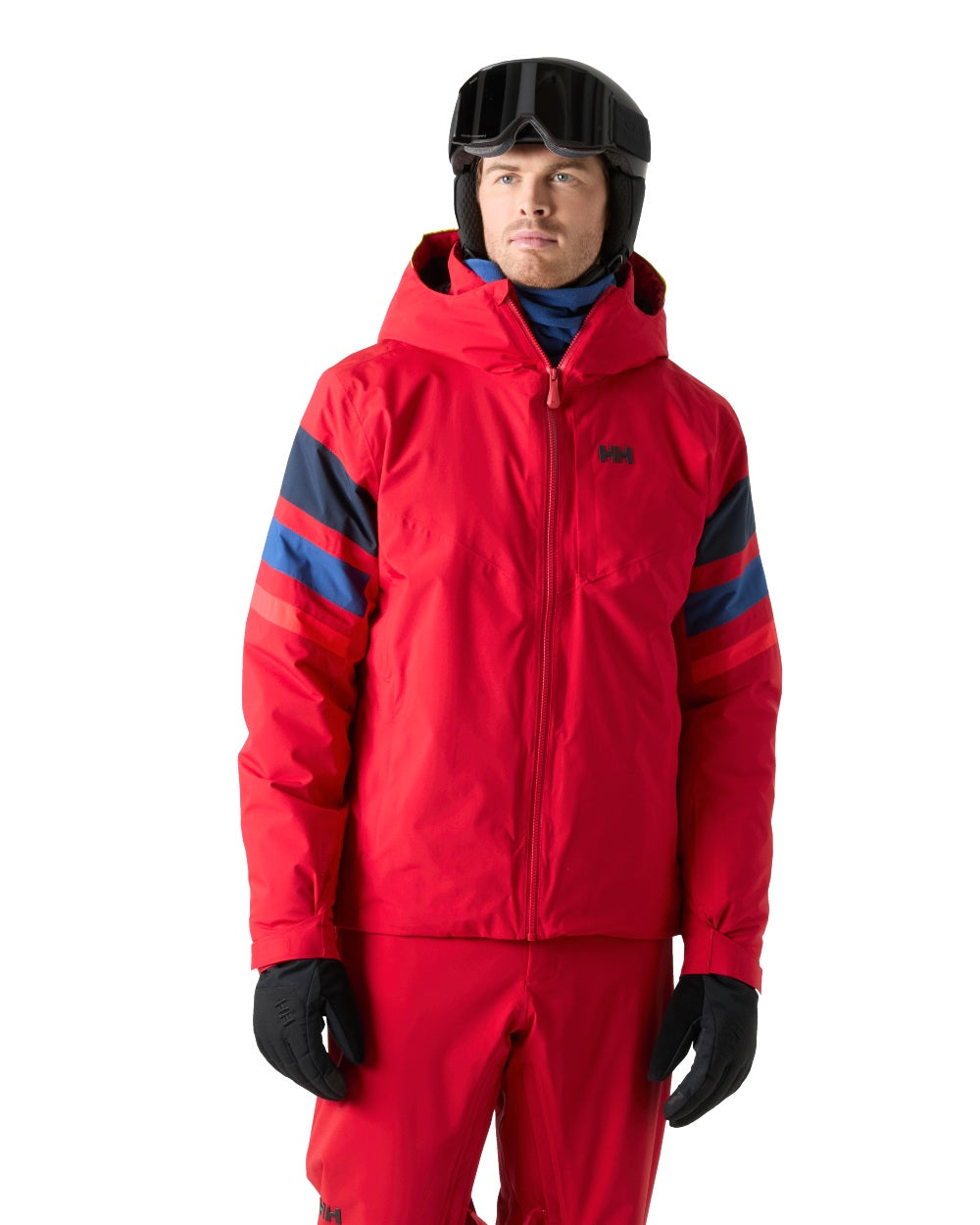 Red Coloured Helly Hansen Mens Panoramic Insulated Jacket on White Background 