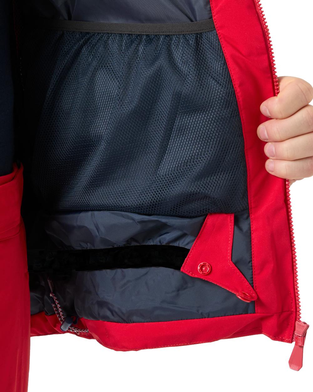 Red Coloured Helly Hansen Mens Panoramic Insulated Jacket on White Background 
