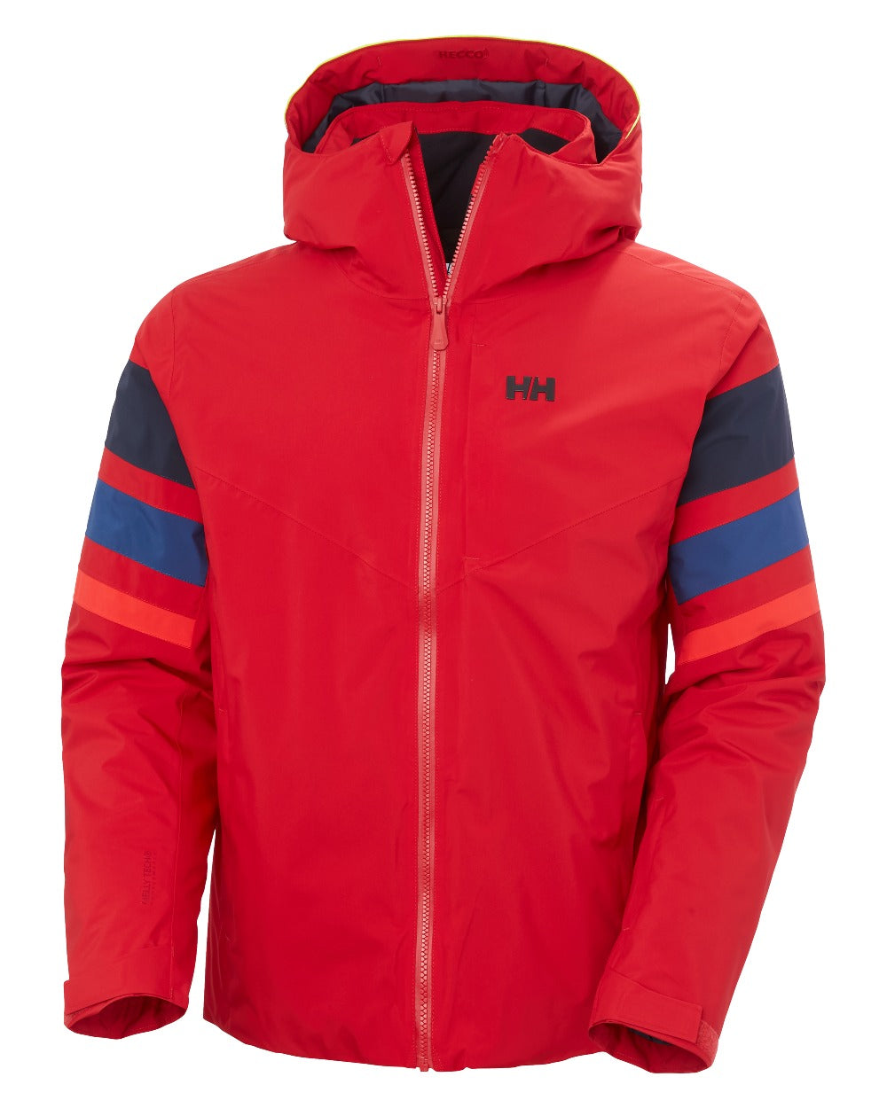 Red Coloured Helly Hansen Mens Panoramic Insulated Jacket on White Background 