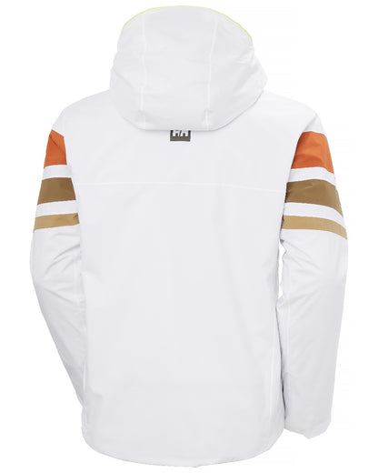White Coloured Helly Hansen Mens Panoramic Insulated Jacket on White Background 