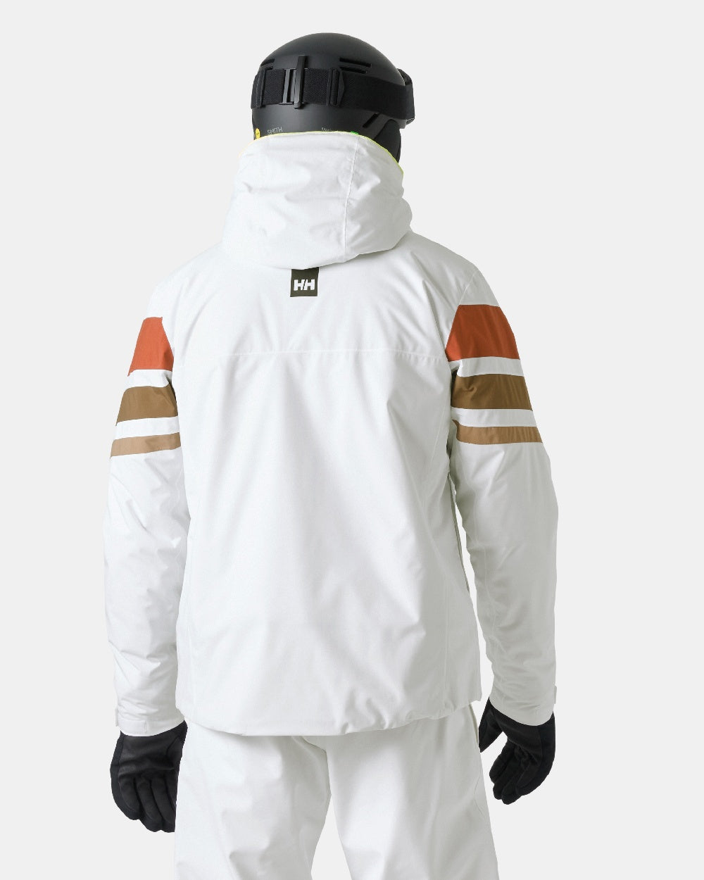 White Coloured Helly Hansen Mens Panoramic Insulated Jacket on White Background 