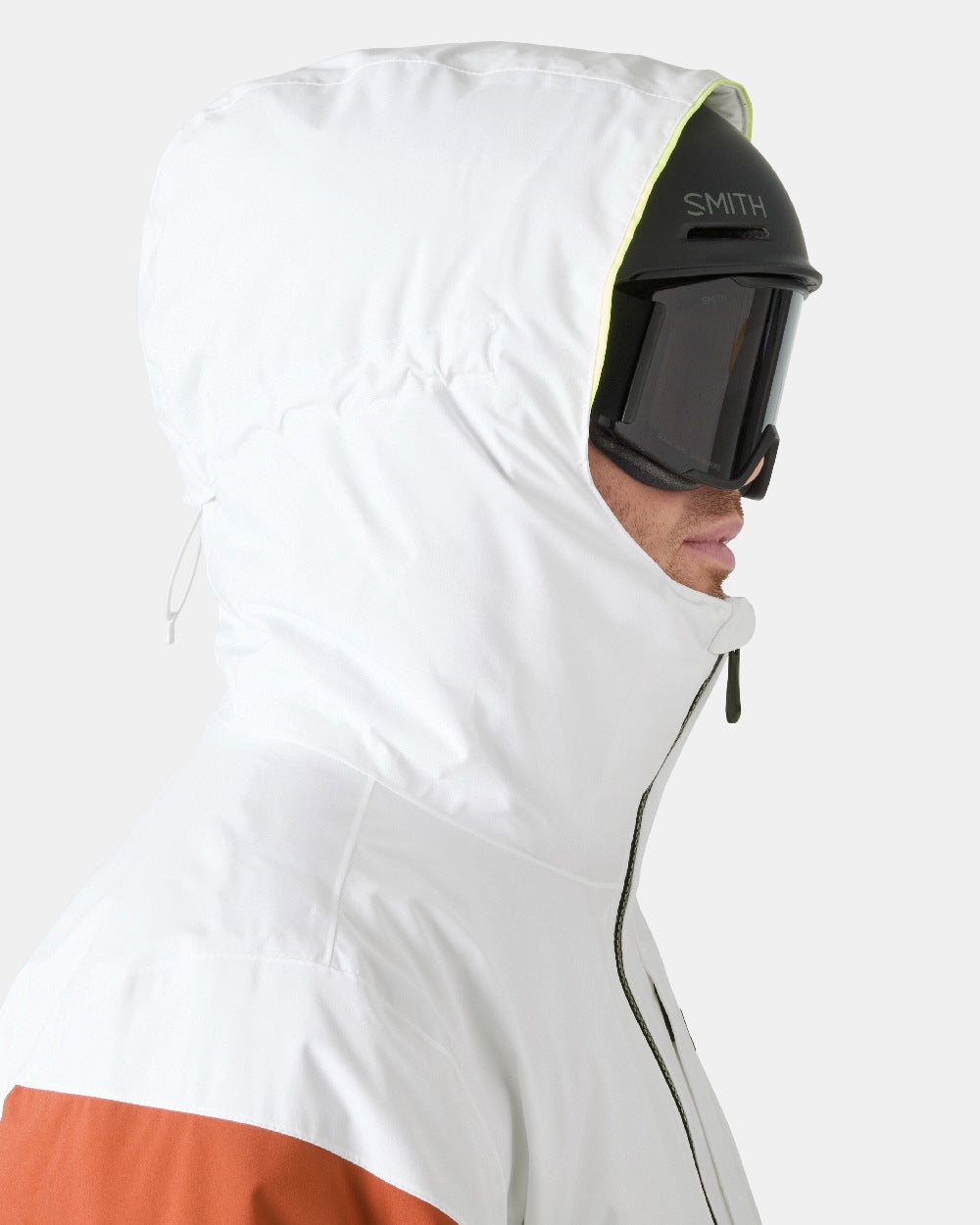 White Coloured Helly Hansen Mens Panoramic Insulated Jacket on White Background 
