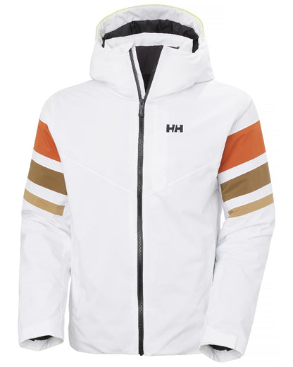 White Coloured Helly Hansen Mens Panoramic Insulated Jacket on White Background 