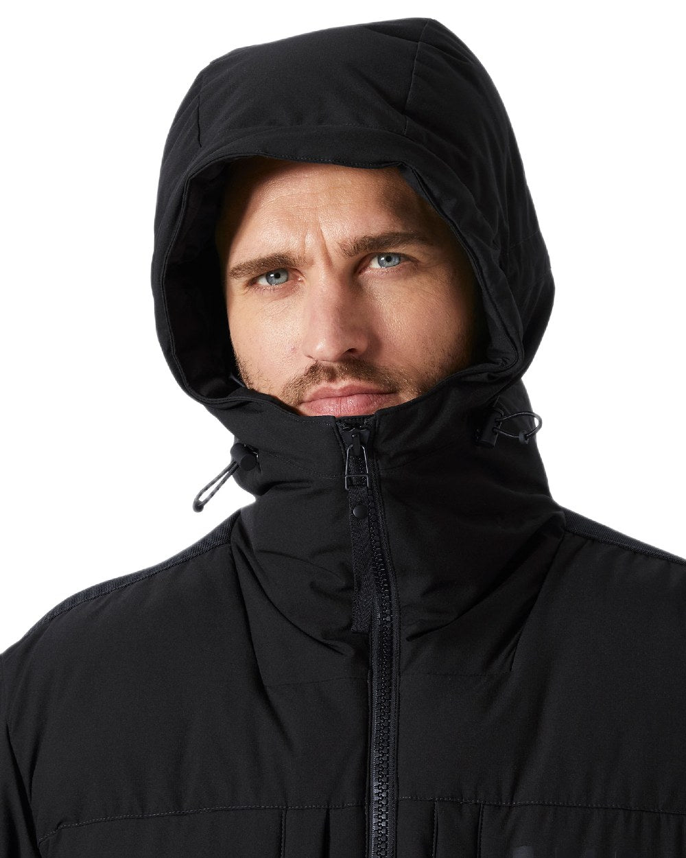 Black Coloured Helly Hansen Mens Patrol Puffy Jacket on white background 