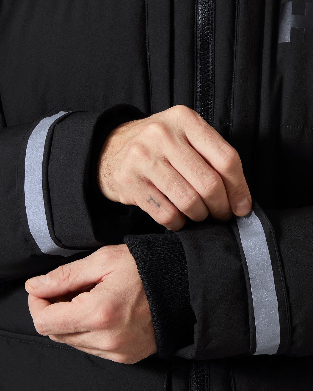 Black Coloured Helly Hansen Mens Patrol Puffy Jacket on white background 