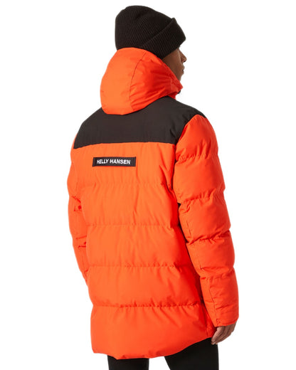 Cherry Tomato Coloured Helly Hansen Mens Patrol Puffy Jacket on white background 