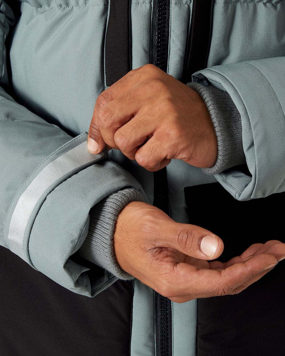 Grey Cactus Coloured Helly Hansen Mens Patrol Puffy Jacket on white background 