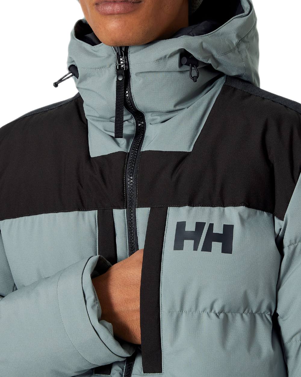 Grey Cactus Coloured Helly Hansen Mens Patrol Puffy Jacket on white background 