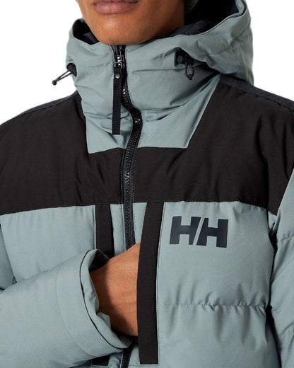 Grey Cactus Coloured Helly Hansen Mens Patrol Puffy Jacket on white background 