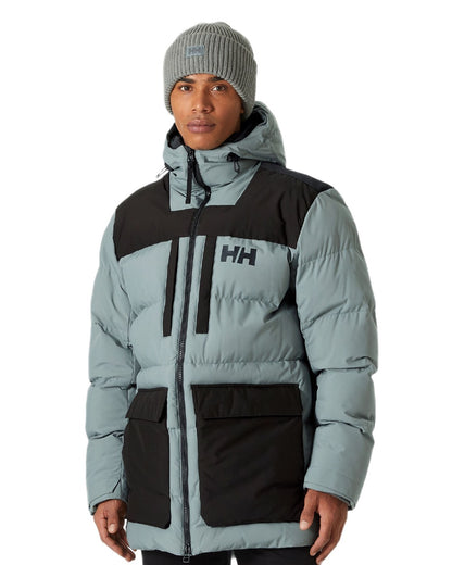 Grey Cactus Coloured Helly Hansen Mens Patrol Puffy Jacket on white background 