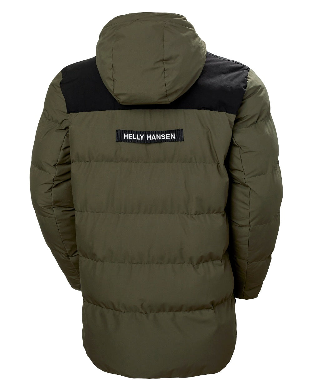 Utility Green Coloured Helly Hansen Mens Patrol Puffy Jacket on white background 