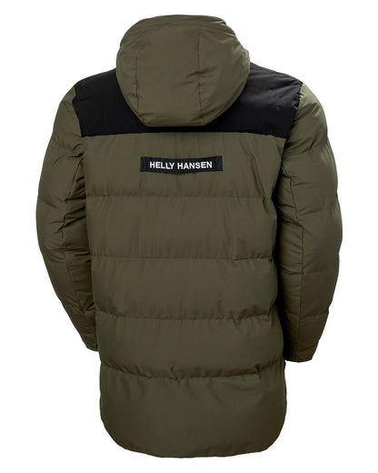 Utility Green Coloured Helly Hansen Mens Patrol Puffy Jacket on white background 