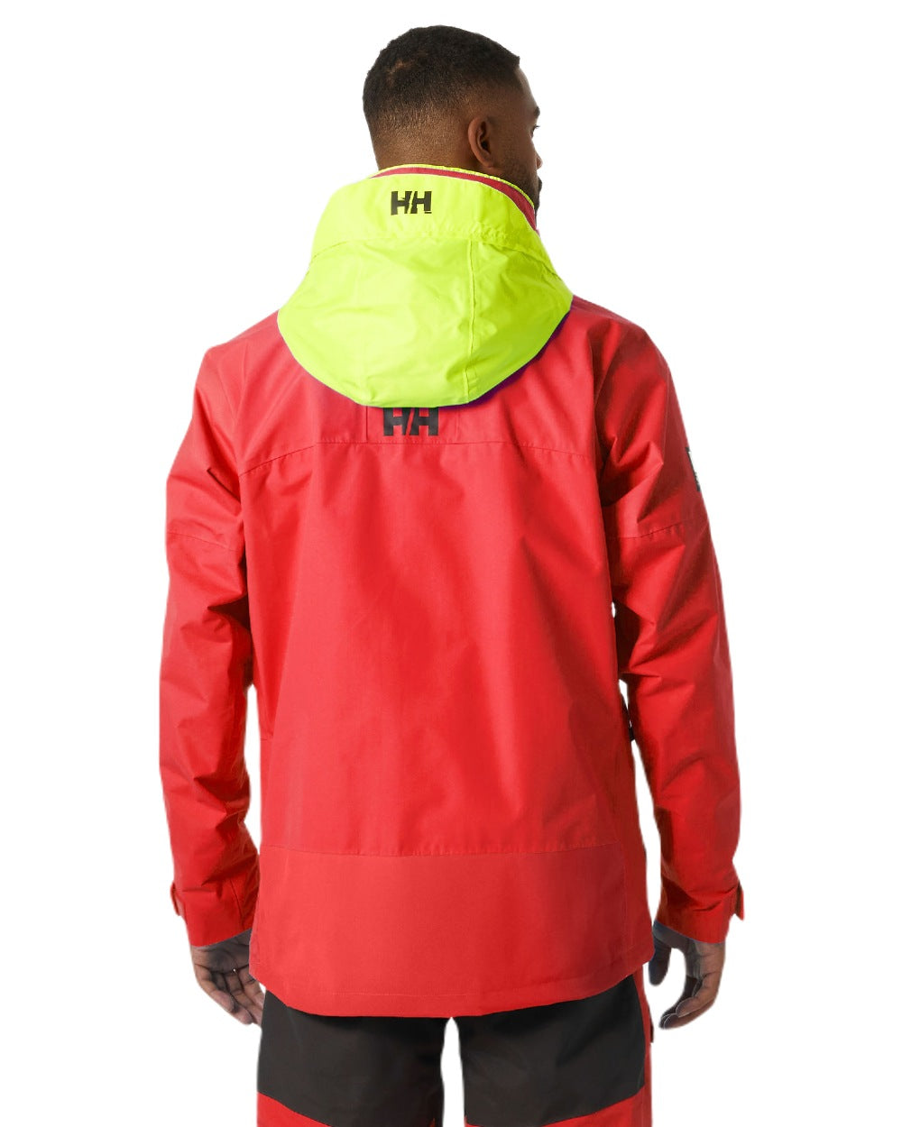 Alert Red coloured Helly Hansen Mens Pier 4.0 Jacket on white background 
