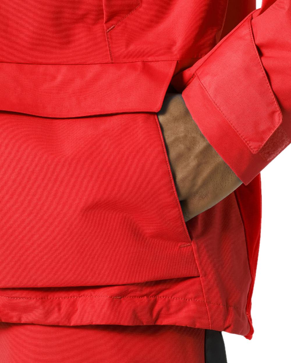 Alert Red coloured Helly Hansen Mens Pier 4.0 Jacket on white background 
