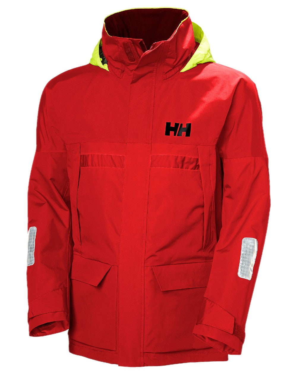 Alert Red coloured Helly Hansen Mens Pier 4.0 Jacket on white background 