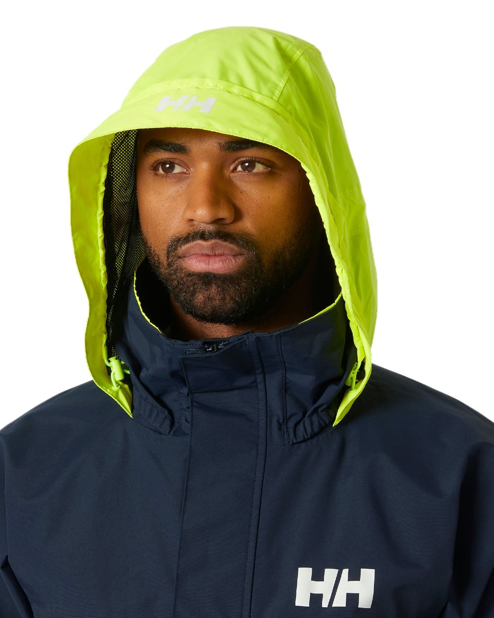 Navy coloured Helly Hansen Mens Pier 4.0 Jacket on white background 