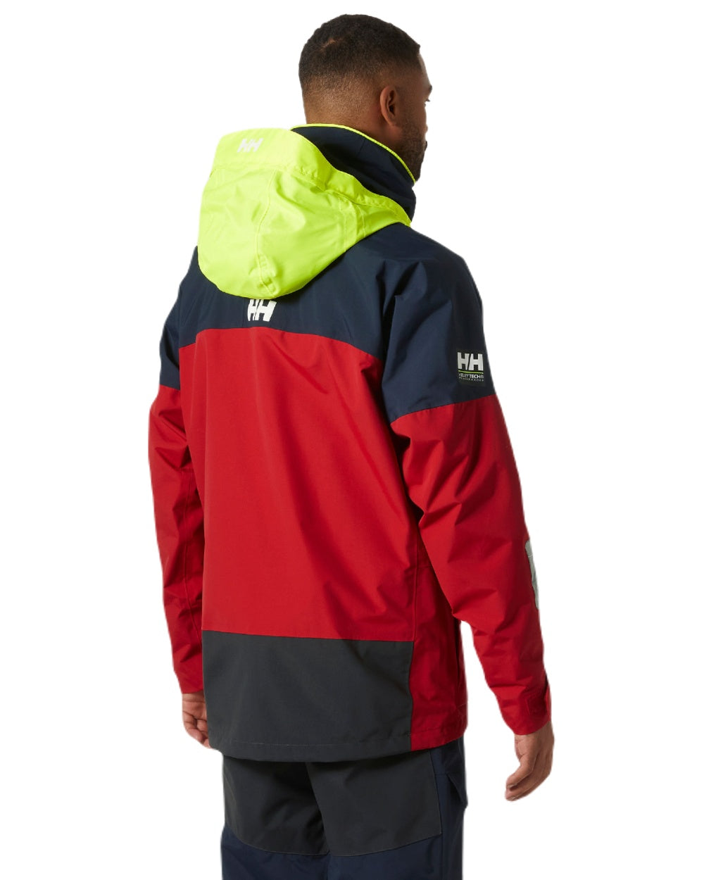 Red coloured Helly Hansen Mens Pier 4.0 Jacket on white background 