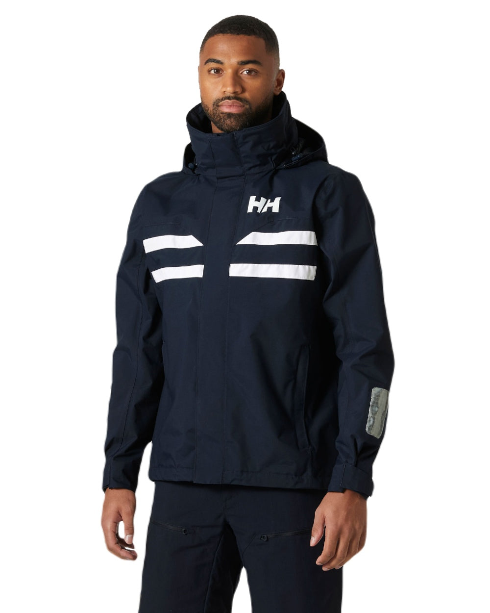 Navy coloured Helly Hansen Mens Quayside Jacket on white background 