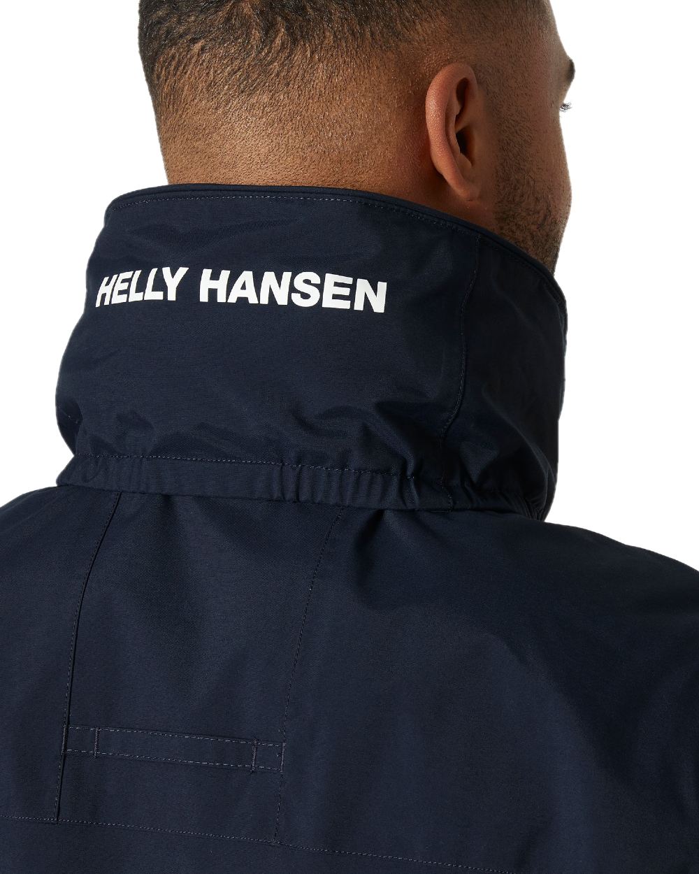 Navy coloured Helly Hansen Mens Quayside Jacket on white background 