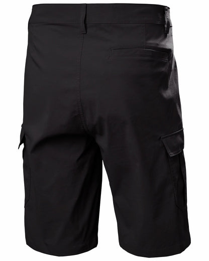 Black coloured Helly Hansen Mens Quick-Dry Cargo Shorts 11"on white background 