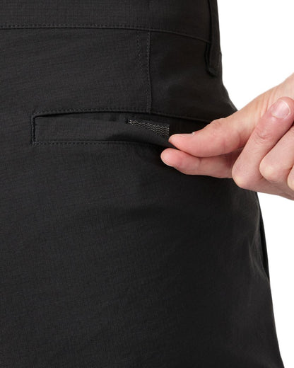 Black coloured Helly Hansen Mens Quick-Dry Cargo Shorts 11"on white background 