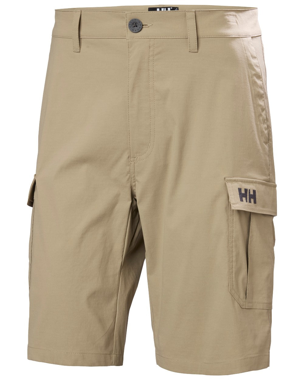Pebble coloured Helly Hansen Mens Quick-Dry Cargo Shorts 11"on white background 