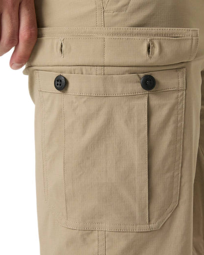 Pebble coloured Helly Hansen Mens Quick-Dry Cargo Shorts 11"on white background 