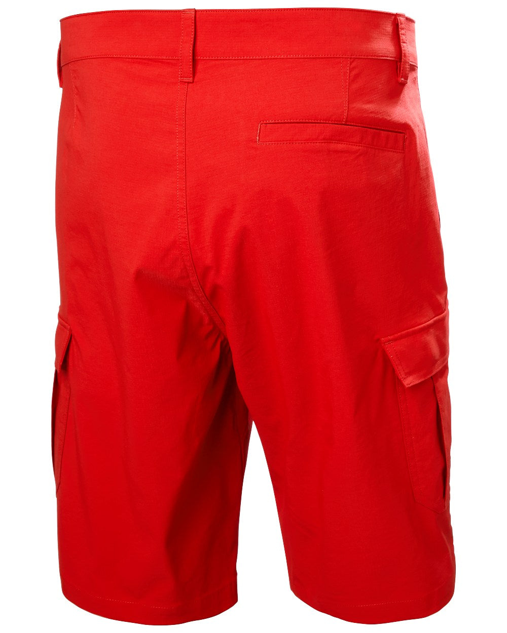 Red coloured Helly Hansen Mens Quick-Dry Cargo Shorts 11"on white background 