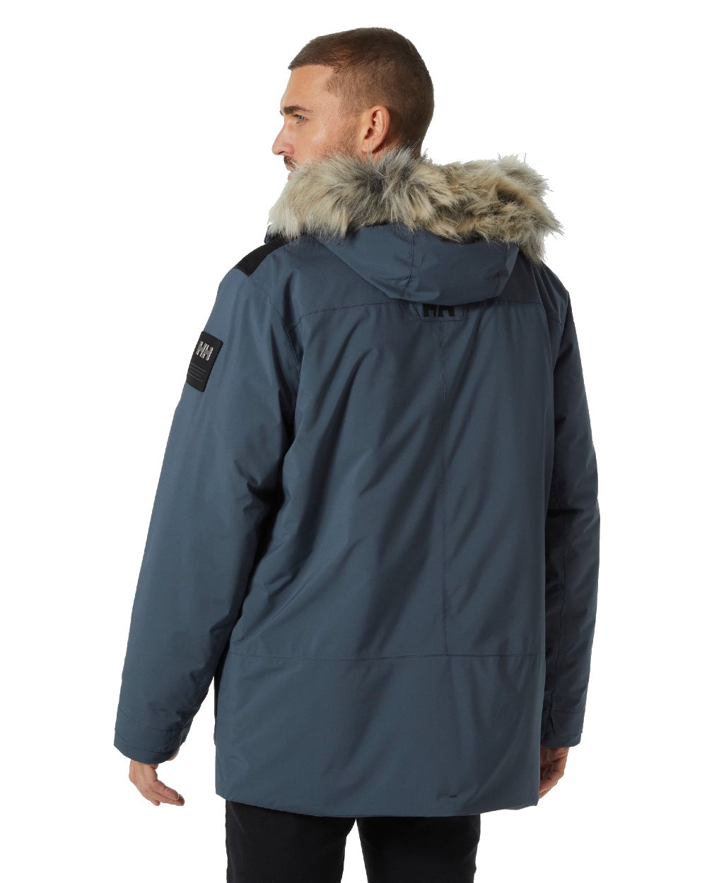 Alpine Frost coloured Helly Hansen Mens Reine Winter Parka on white background 