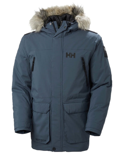 Alpine Frost coloured Helly Hansen Mens Reine Winter Parka on white background 