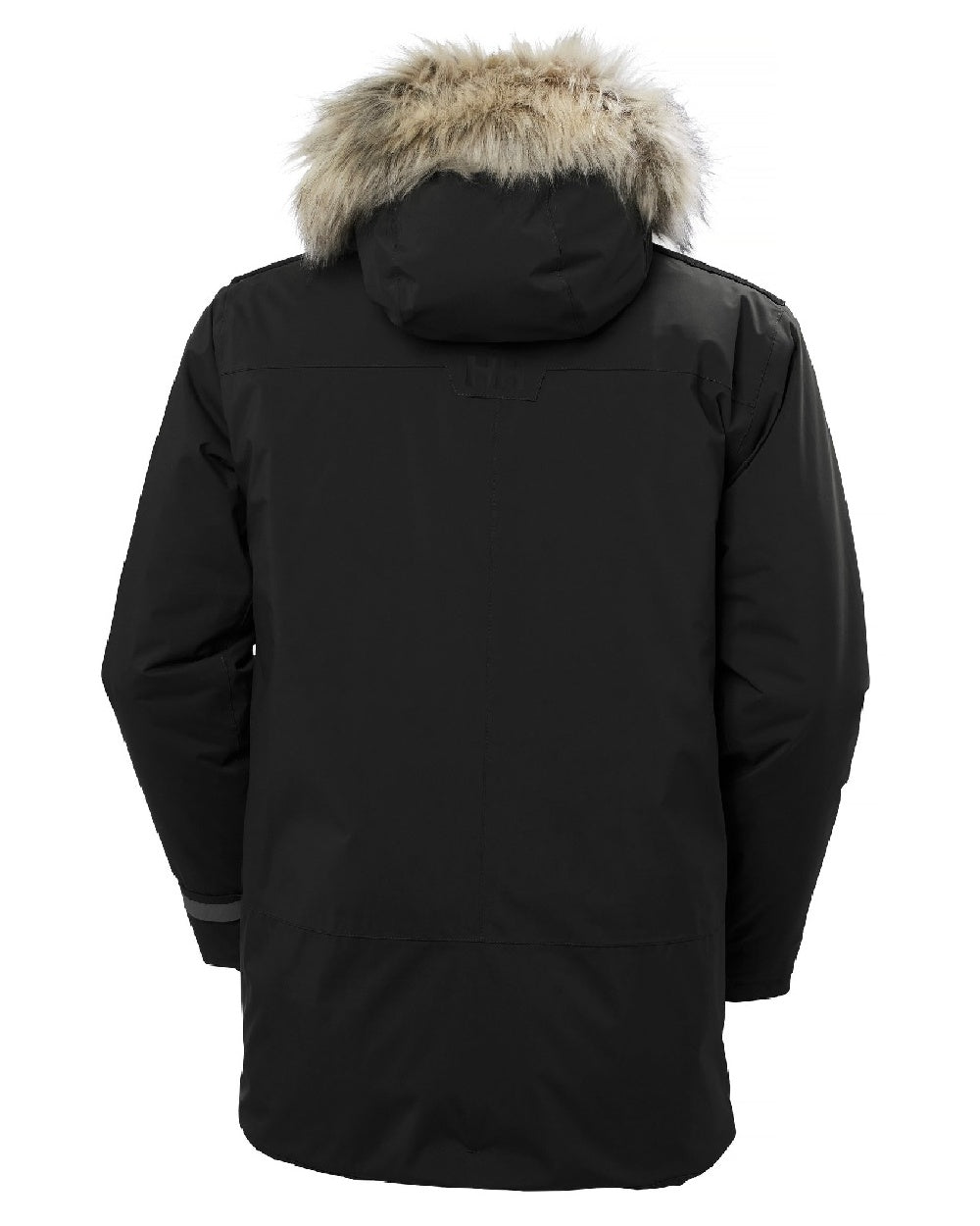 Black coloured Helly Hansen Mens Reine Winter Parka on white background 