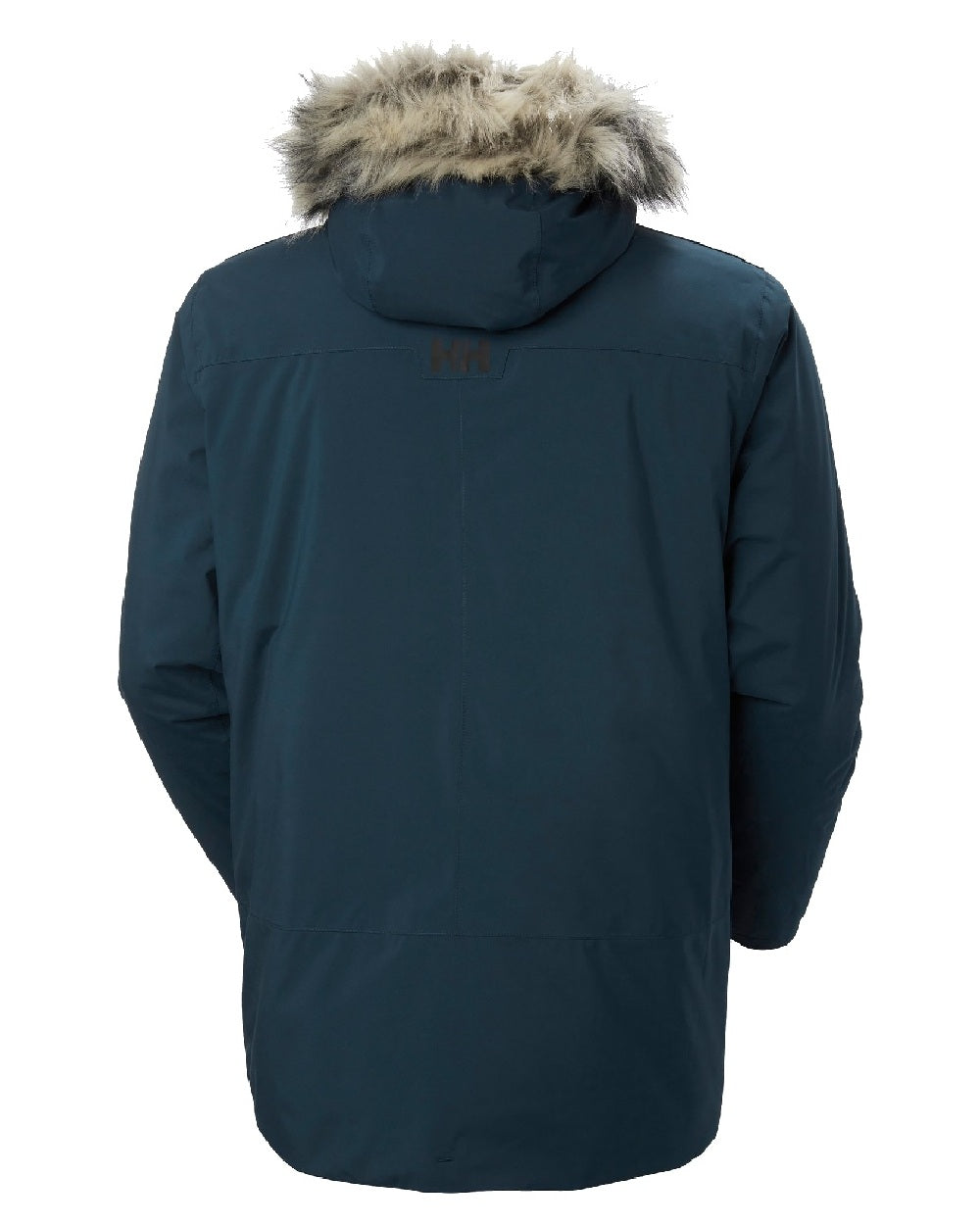 Midnight coloured Helly Hansen Mens Reine Winter Parka on white background 