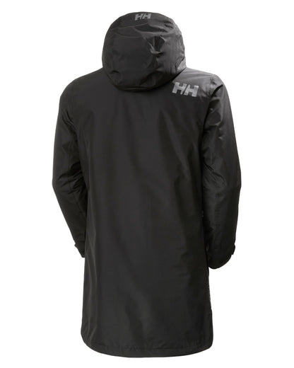 Black Coloured Helly Hansen Mens Rigging Coat on white background 