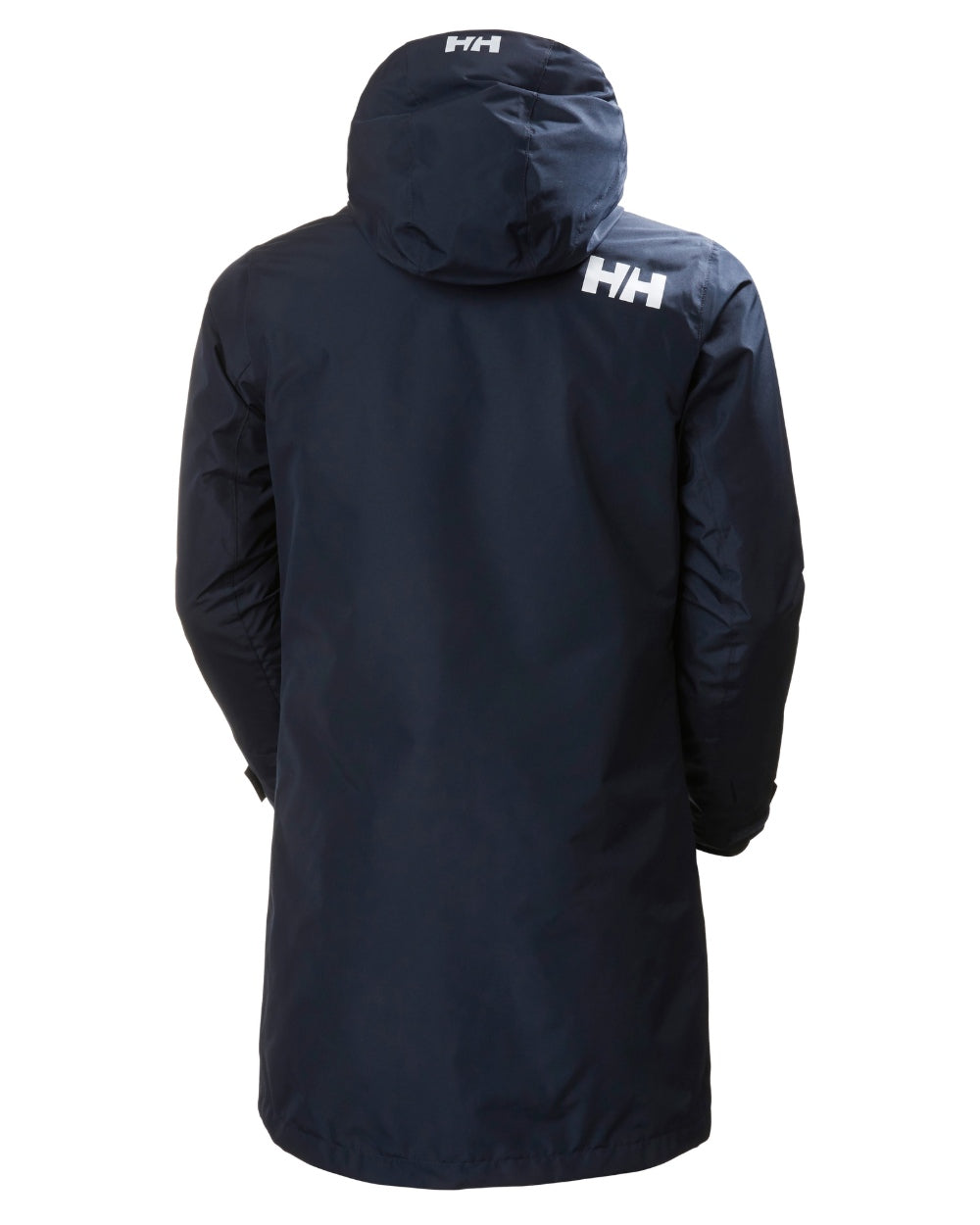 Navy Coloured Helly Hansen Mens Rigging Coat on white background 
