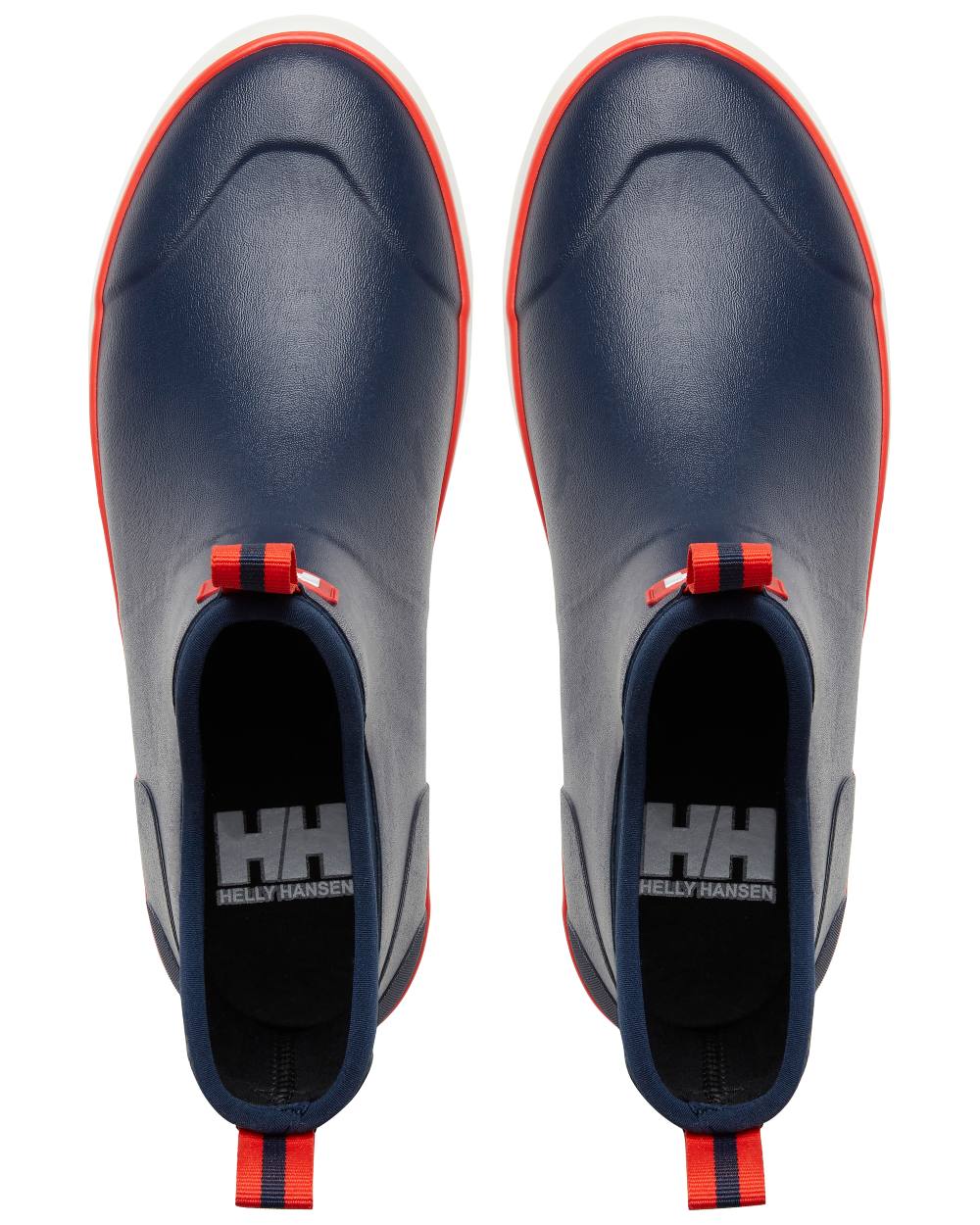Evening Blue coloured Helly Hansen Mens Seaspray Rain Boots on white background 