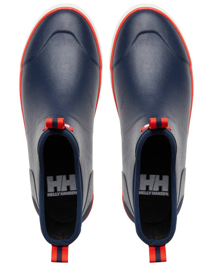 Evening Blue coloured Helly Hansen Mens Seaspray Rain Boots on white background 