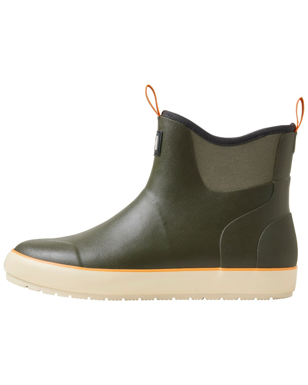 Utility Green coloured Helly Hansen Mens Seaspray Rain Boots on white background 