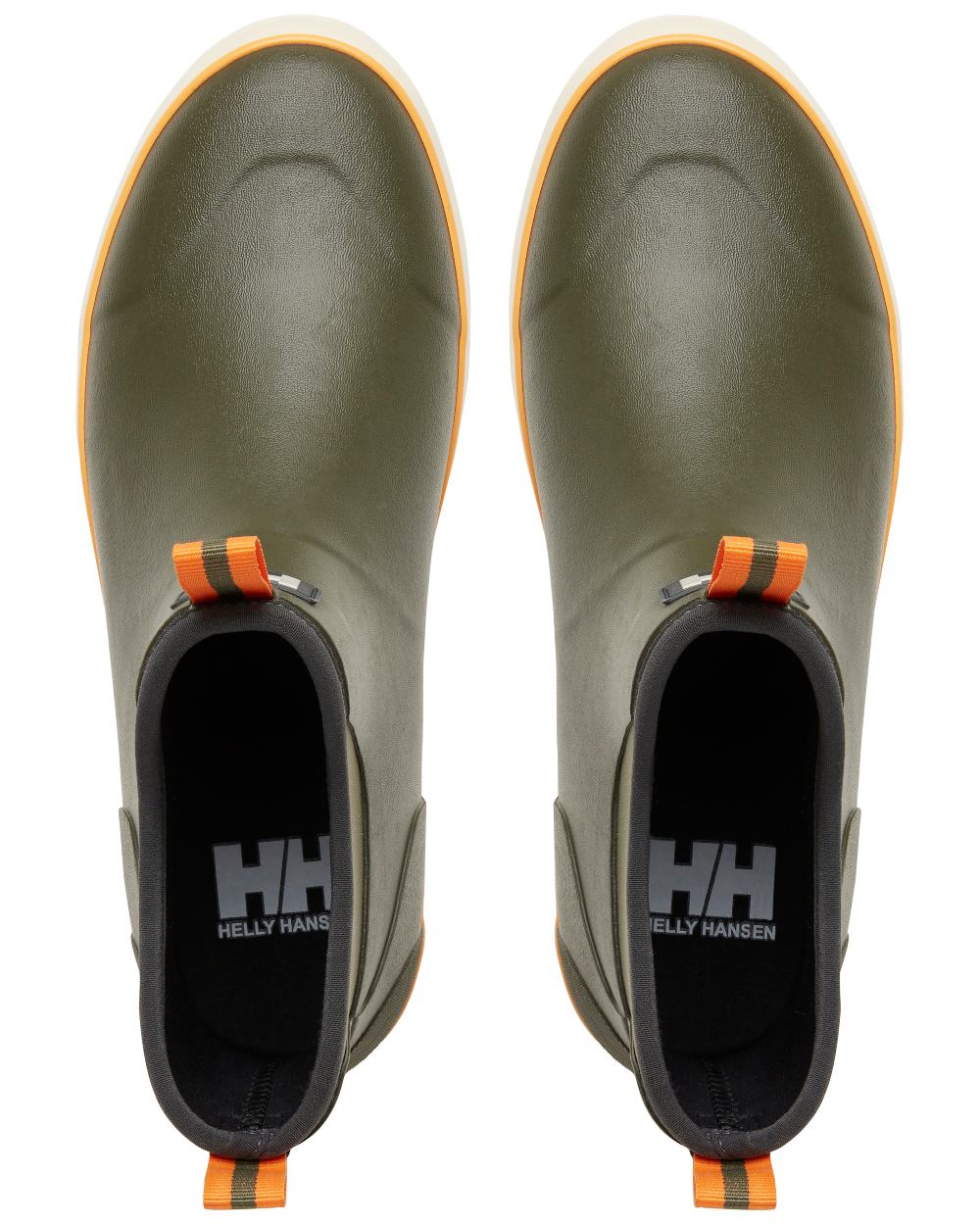Utility Green coloured Helly Hansen Mens Seaspray Rain Boots on white background 