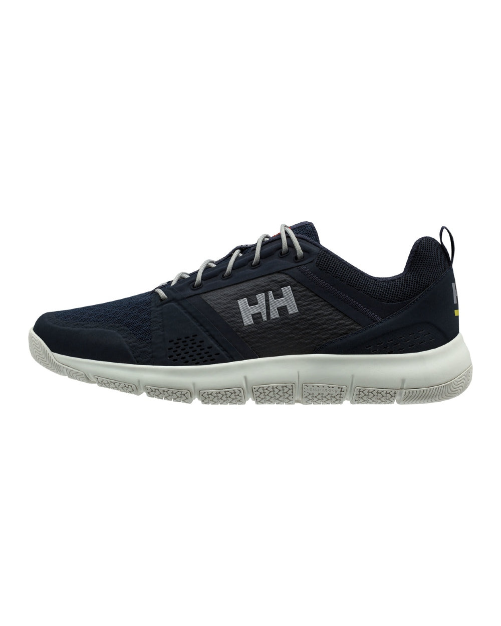 Navy Graphite Blue Off Coloured Helly Hansen Mens Skagen F-1 Offshore Shoes on white background 