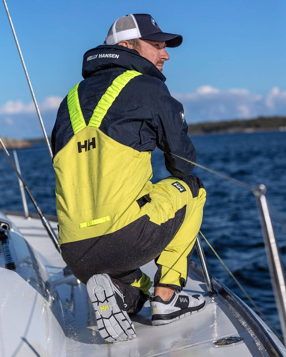 Phantom Ebony Grey Fog Coloured Helly Hansen Mens Skagen F-1 Offshore Shoes on outdoor background 