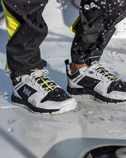 Phantom Ebony Grey Fog Coloured Helly Hansen Mens Skagen F-1 Offshore Shoes on outdoor background 