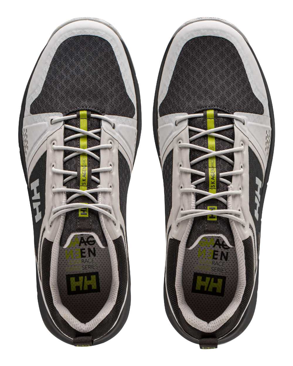 Phantom Ebony Grey Fog Coloured Helly Hansen Mens Skagen F-1 Offshore Shoes on white background 