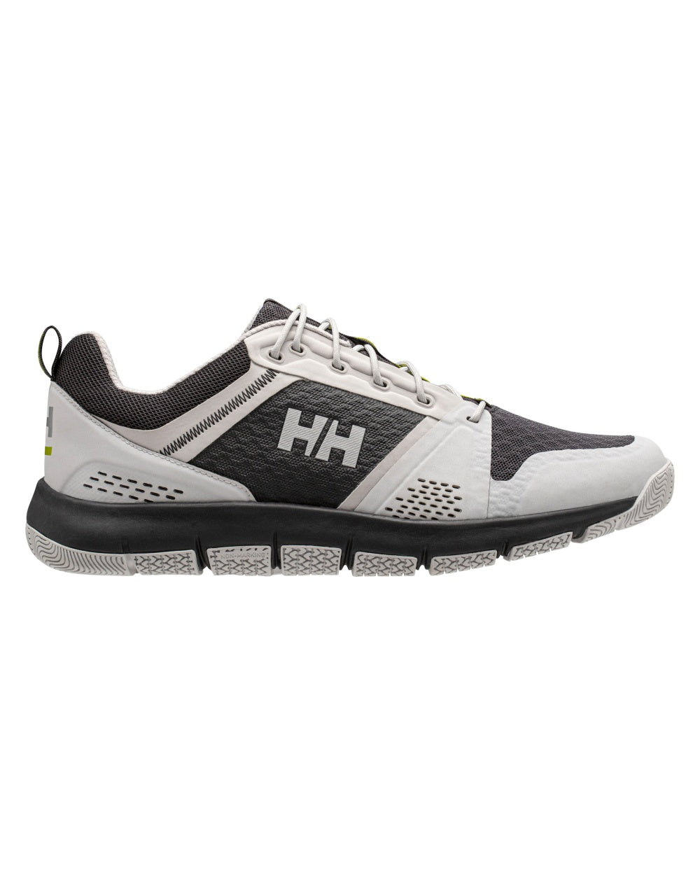Phantom Ebony Grey Fog Coloured Helly Hansen Mens Skagen F-1 Offshore Shoes on white background 