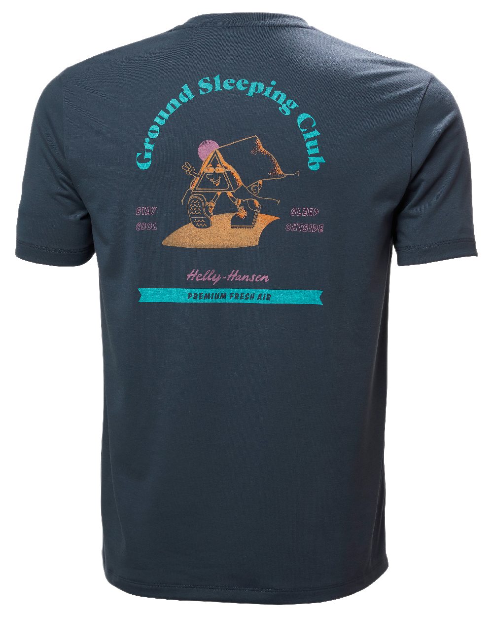 Alpine Frost Coloured Helly Hansen Mens Skog Recycled Graphic T-Shirt on white background
