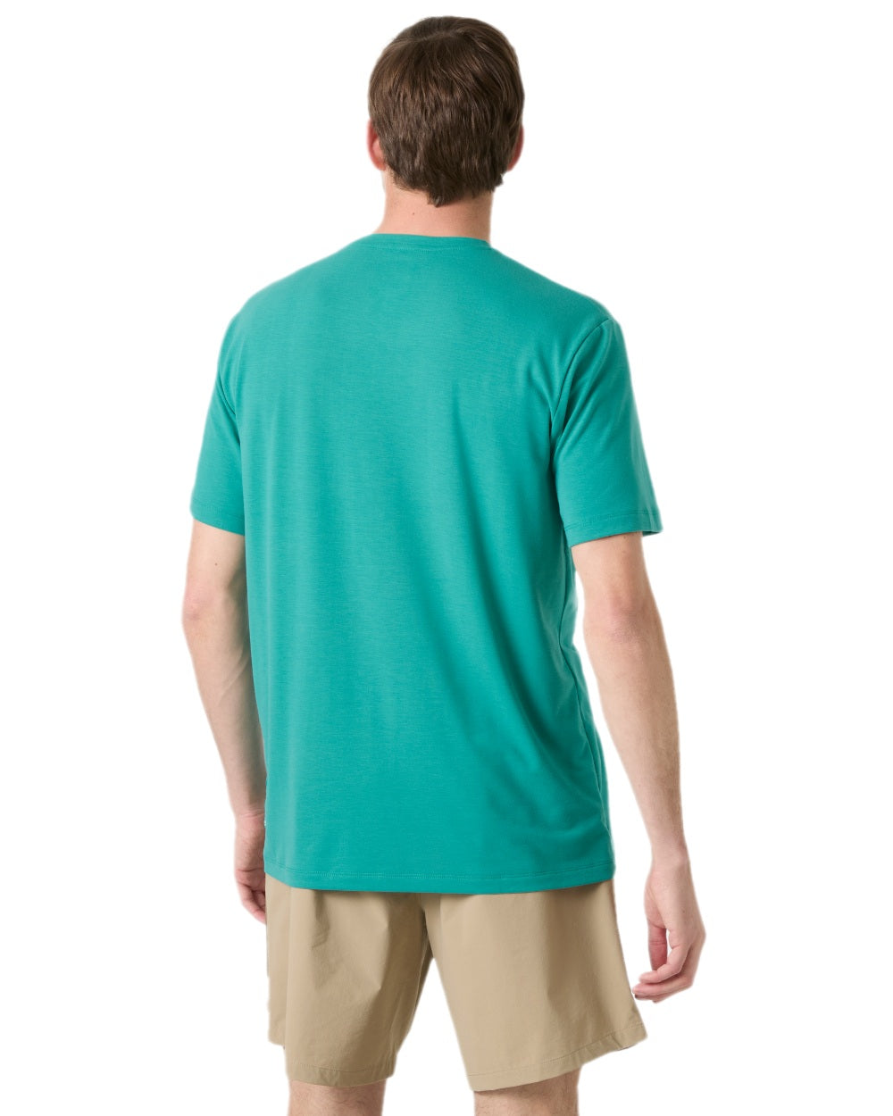 Dark Mint Coloured Helly Hansen Mens Skog Recycled Graphic T-Shirt on white background
