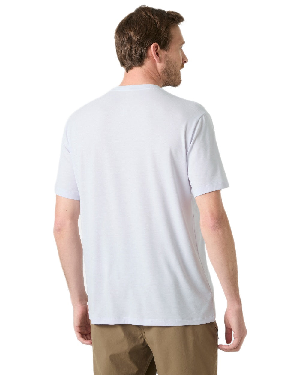 Even Light Purple Coloured Helly Hansen Mens Skog Recycled Graphic T-Shirt on white background
