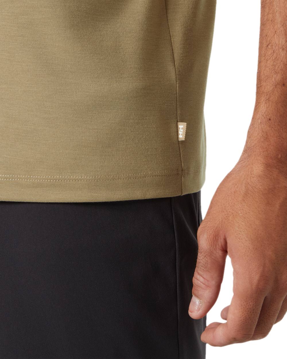 Pebble Coloured Helly Hansen Mens Skog Recycled Graphic T-Shirt on white background
