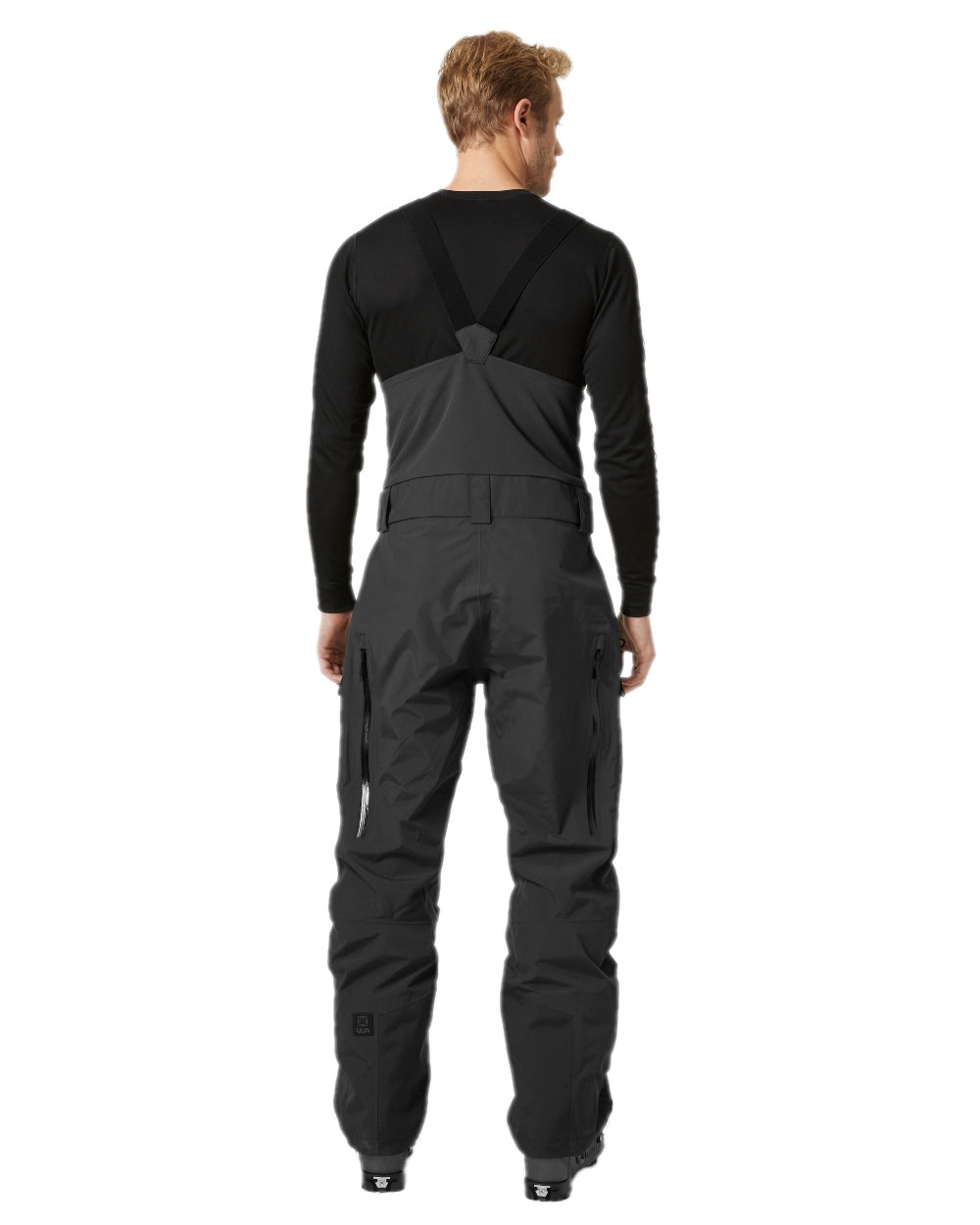 Black Coloured Helly Hansen Mens Sogn Bib Shell Pant on white background 