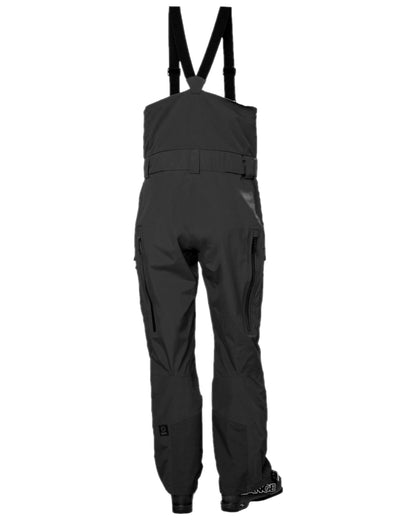 Black Coloured Helly Hansen Mens Sogn Bib Shell Pant on white background 