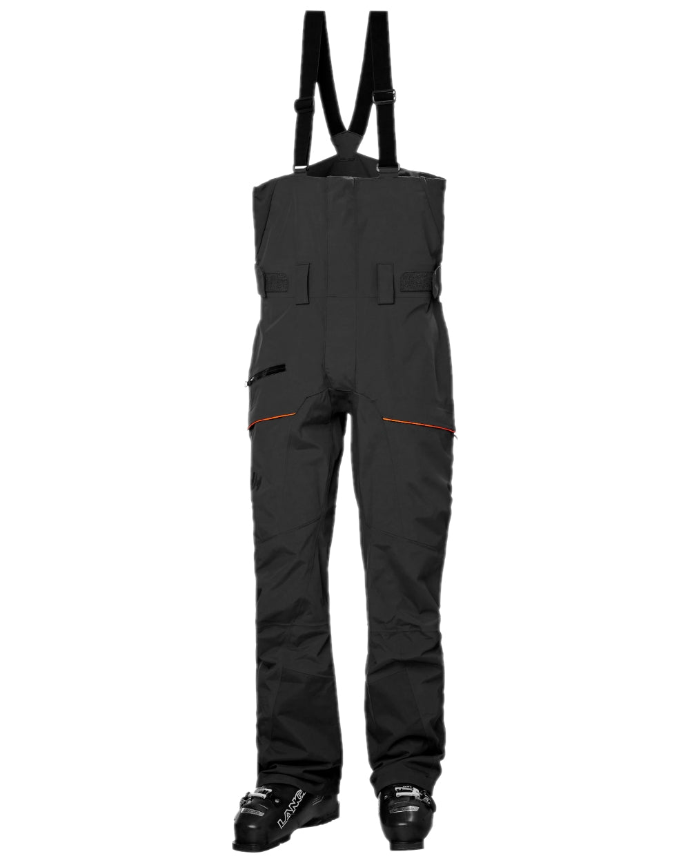 Black Coloured Helly Hansen Mens Sogn Bib Shell Pant on white background 